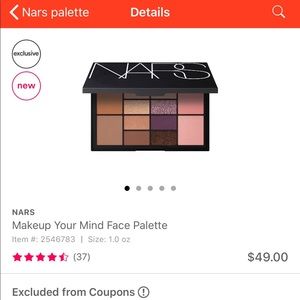 NARS make up your mind face palette